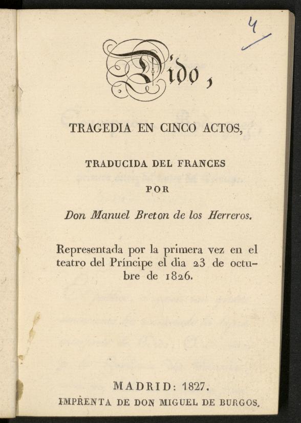 Dido: tragedia en cinco actos