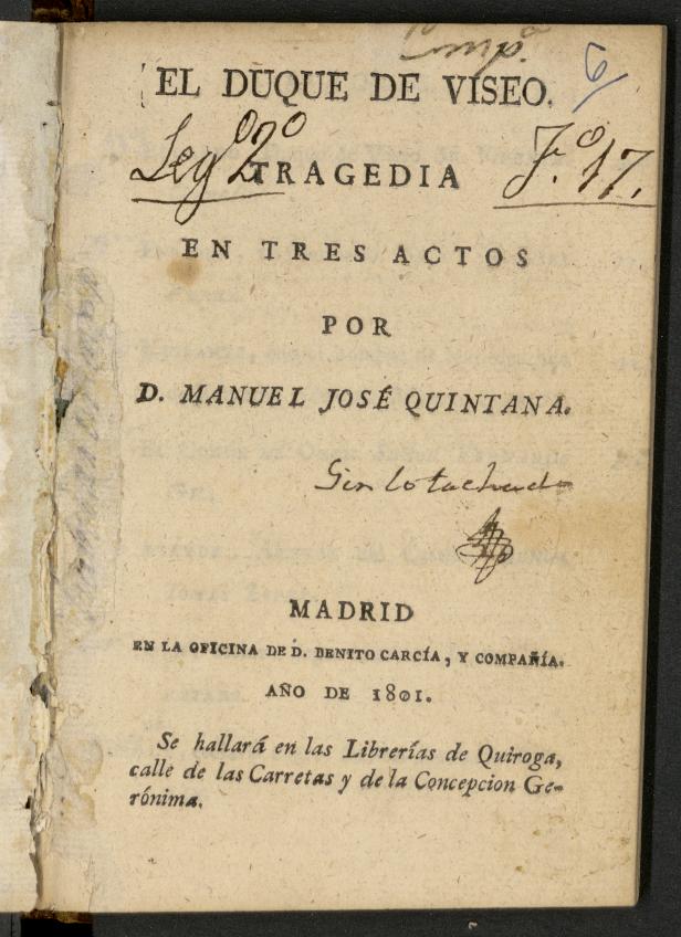 El Duque de Viseo: tragedia en tres actos