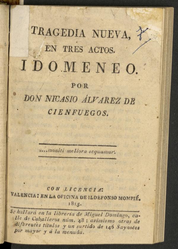Idomeneo: tragedia nueva en tres actos