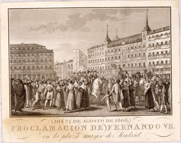 Proclamacin de Fernando VII en la Plaza Mayor de Madrid 