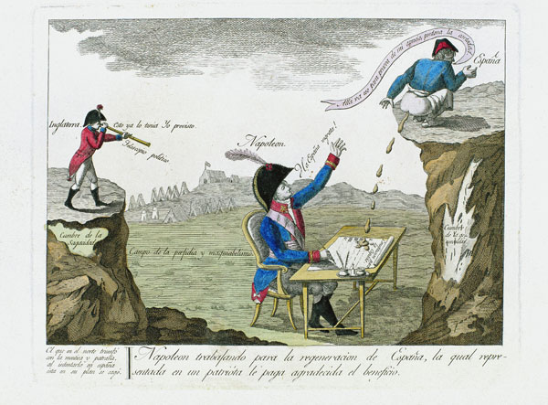 Stira contra Napolen. Napolen trabajando para la regeneracin de Espaa.