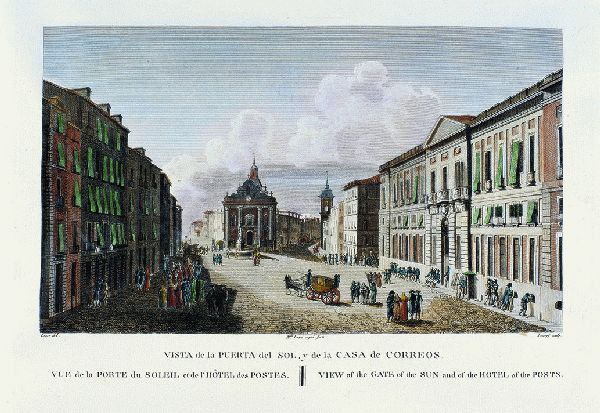 Vista de la Puerta del Sol y de la Casa de Correos