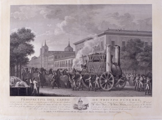 Perspectiva del carro fnebre de Daoiz y Velarde 