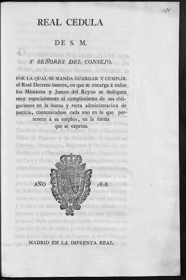 Cdula, 1809-12-17