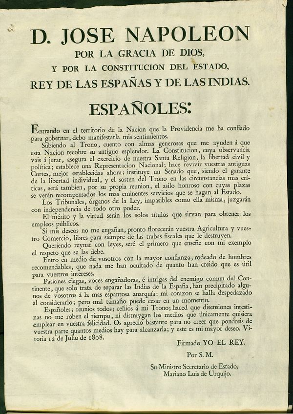 Proclama de Jos I a los espaoles