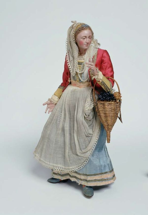 Beln napolitano. Campesina con cestillo de frutas