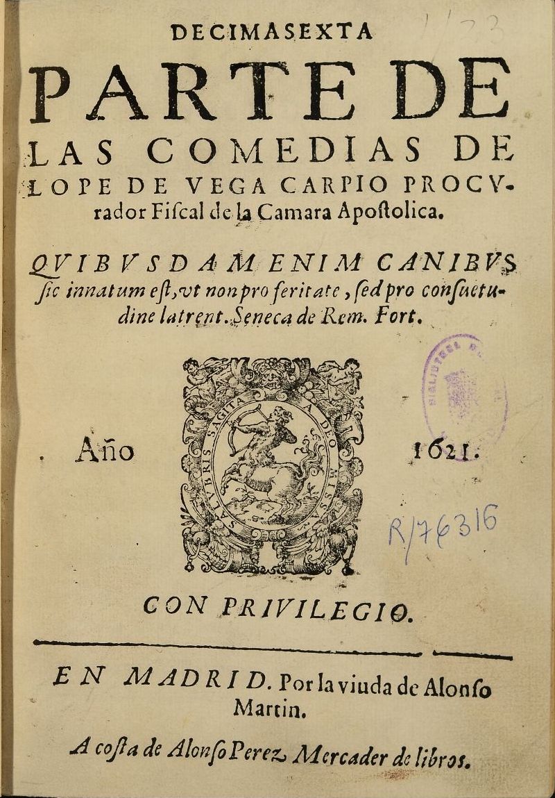 Decimasexta parte de las comedias de Lope de Vega Carpio