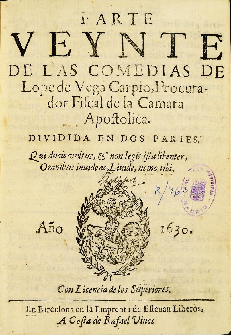 Parte veinte de las comedias de Lope de Vega Carpio
