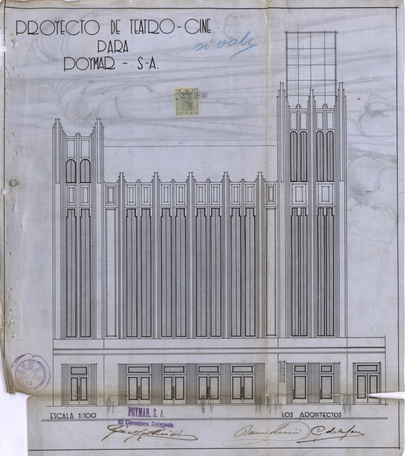 Proyecto de obra del Teatro situado en la calle Paz