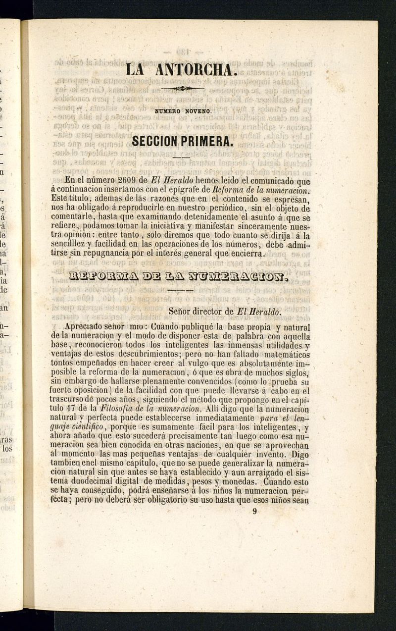 La Antorcha: peridico cientfico industrial del ao 1852, n 9