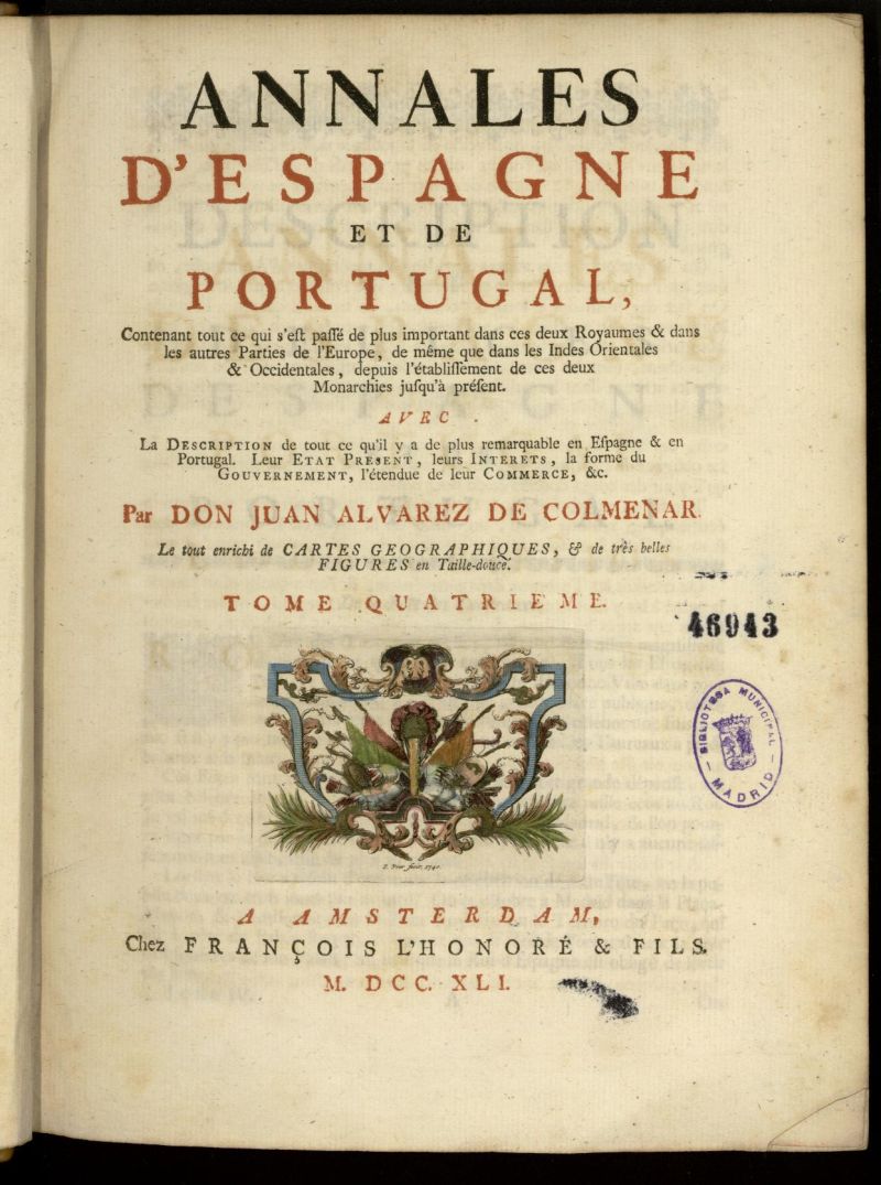 Annales d´Espagne et de Portugal [...], tomo 4