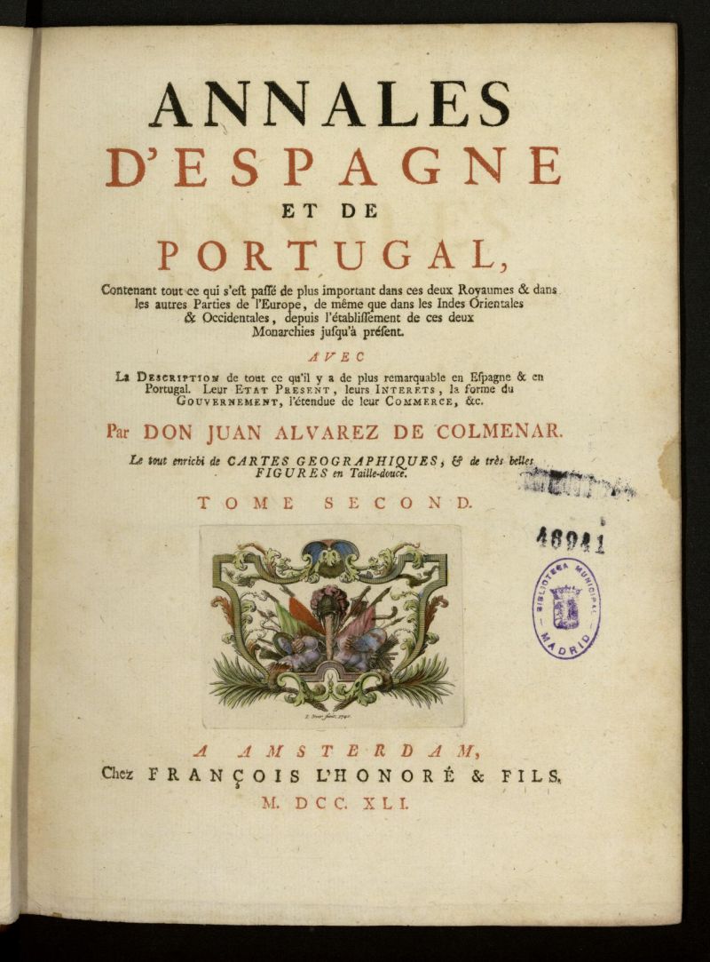 Annales d´Espagne et de Portugal [...], tomo 2