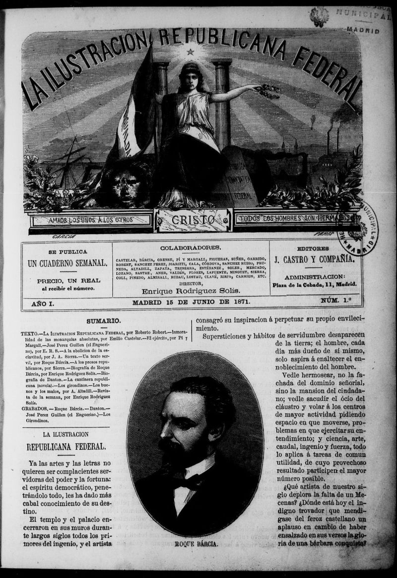 La ilustracion republicana federal del 15 de junio de 1871, n 1
