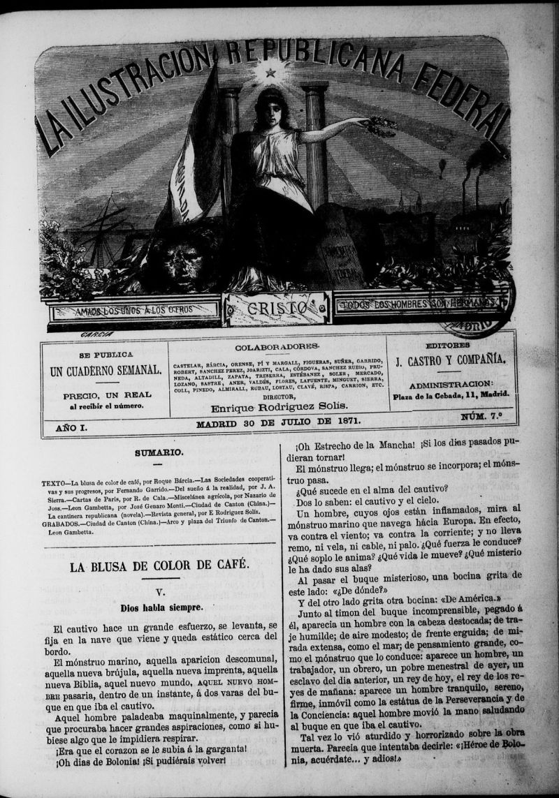 La ilustracion republicana federal del 30 de julio de 1871, n 7