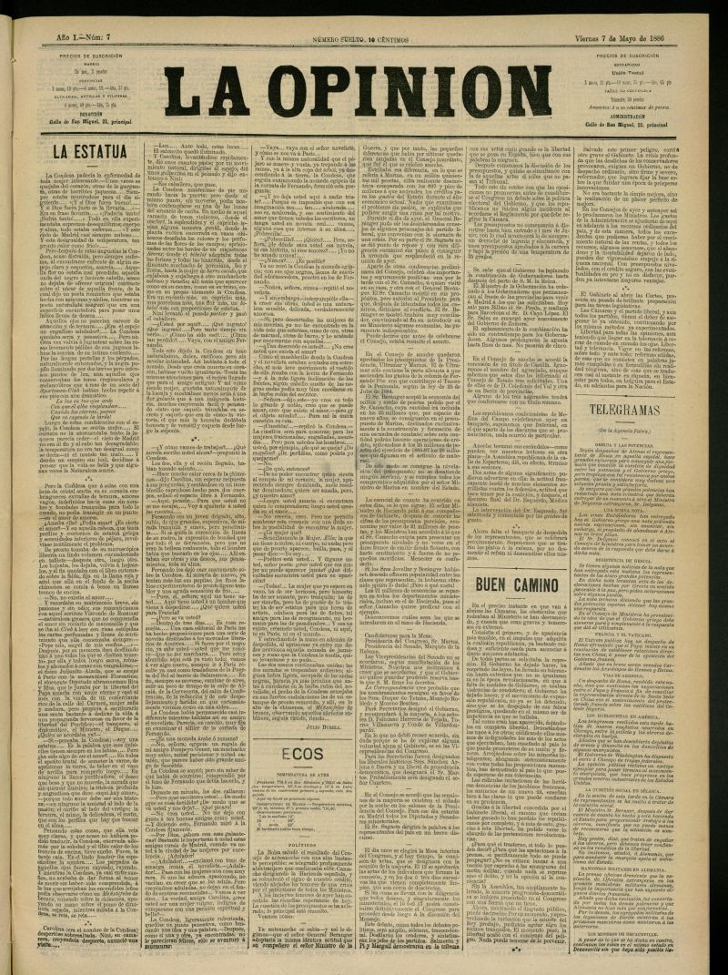 La Opinin del 7 de mayo de 1886, n 7