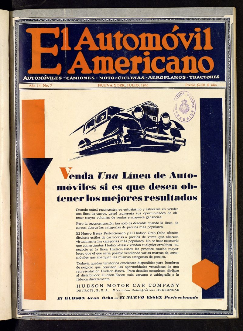 El Automvil Americano : automviles, camiones, motos, cicletas, aeroplanos, julio de 1930, n 7