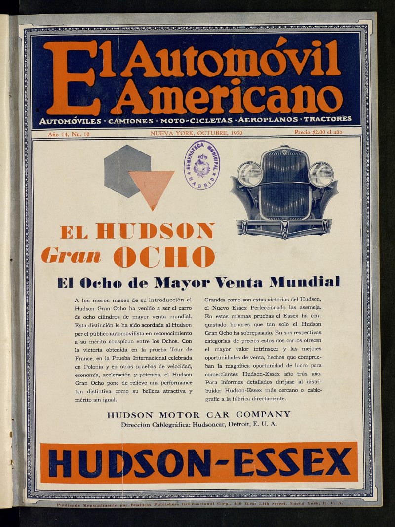 El Automvil Americano : automviles, camiones, motos, cicletas, aeroplanos, de octubre de 1930, n 10