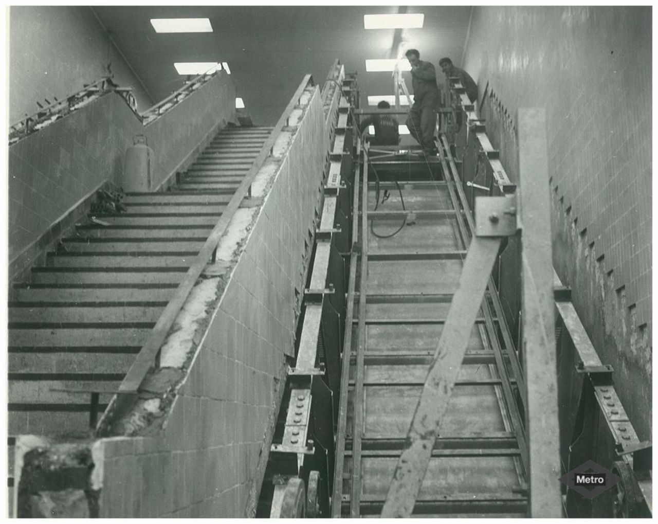 Obras en la estacin de Metro de Rubn Daro