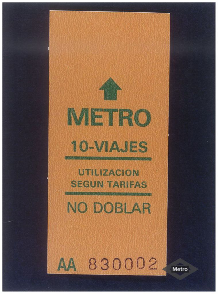 Billete de 10 viajes de Metro de Madrid