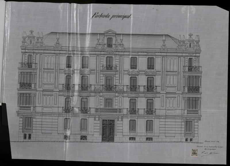 Expediente solicitud, para la construccin de una casa de nueva planta en el solar sito en las calles Alfonso XII, N 26, Felipe IV y Mendez Muoz