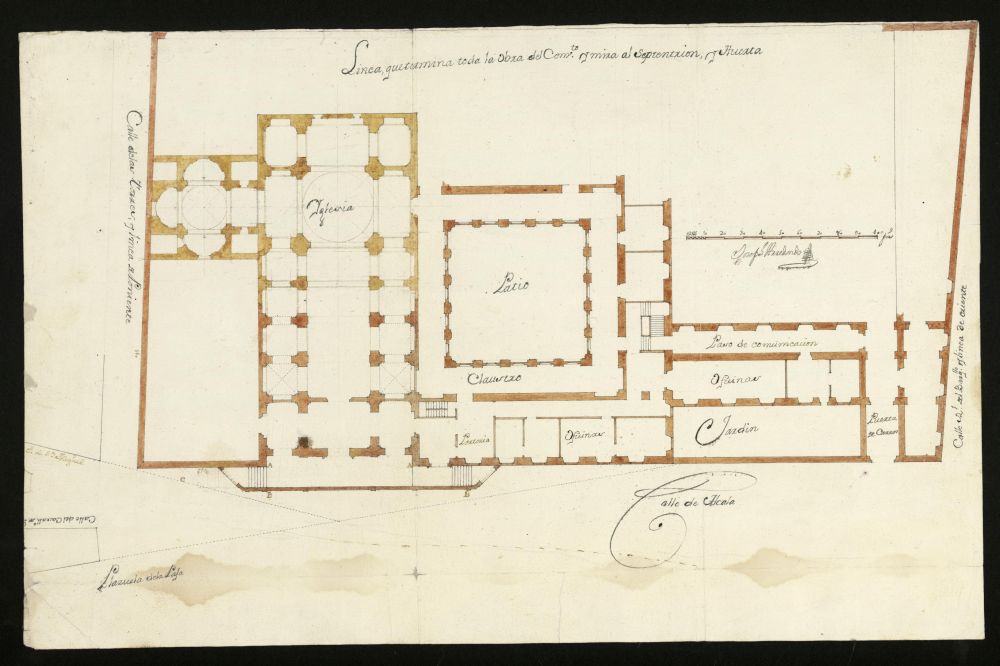 Plano del Convento del Carmen Descalzo en la Calle de Alcal