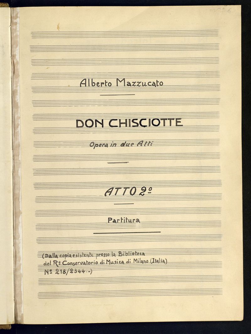 Don Chisciotte. Atto 2 : opera in due atti