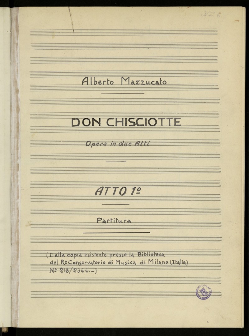 Don Chisciotte. Atto 1 : opera in due atti