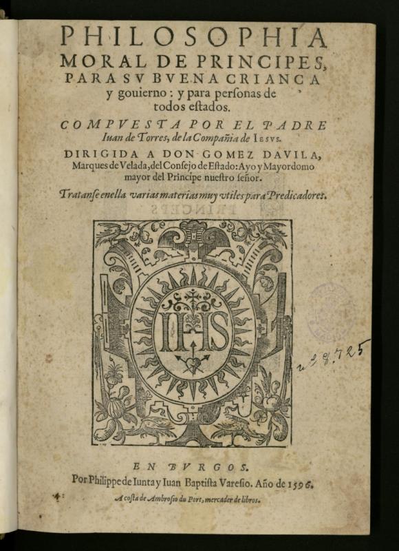 Philosophia moral de principes, para su buena criana y gouierno, y para personas de todos estados.