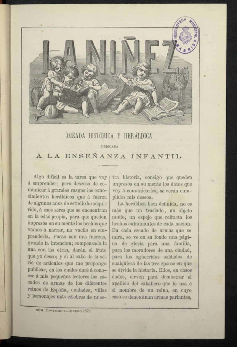 La Niez, tomo I de enero de 1879, n 2