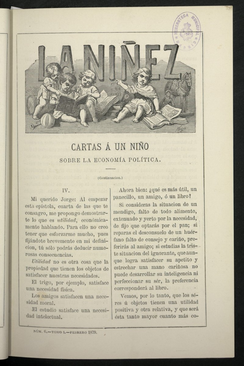 La Niez, tomo I de febrero de 1879, n 6