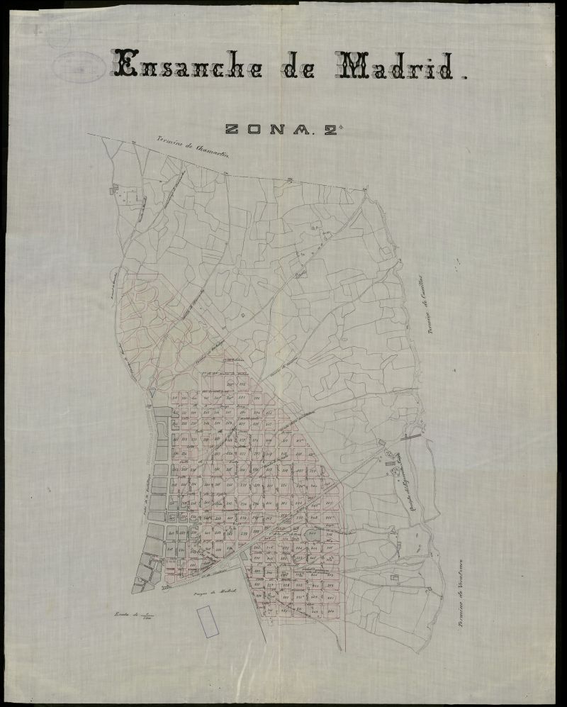 Plano Ensanche de Madrid. Zona 2. Distritos de Salamanca y Retiro