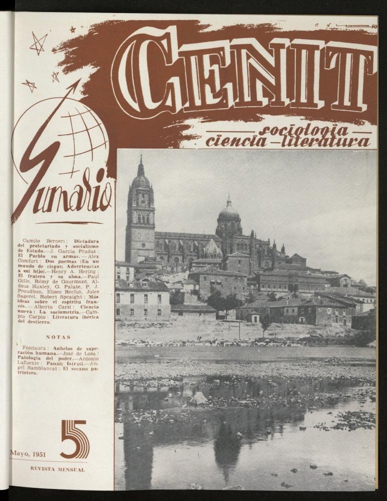 Cenit : revista mensual de Sociologa, Ciencia y Literatura de mayo de 1951, n 5