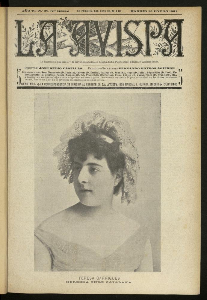 La Avispa : ilustracin popular hispanoamericana del 10 de enero de 1901. Ao VI, N 36