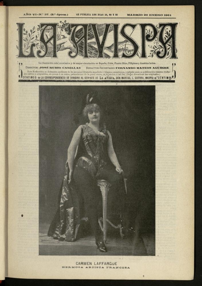 La Avispa : ilustracin popular hispanoamericana del 20 de enero de 1901. Ao VI, N 37