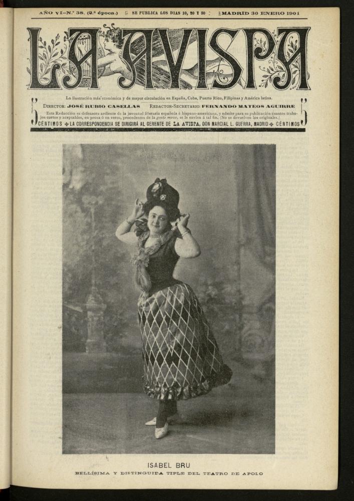 La Avispa : ilustracin popular hispanoamericana del 30 de enero de 1901. Ao VI, N 38