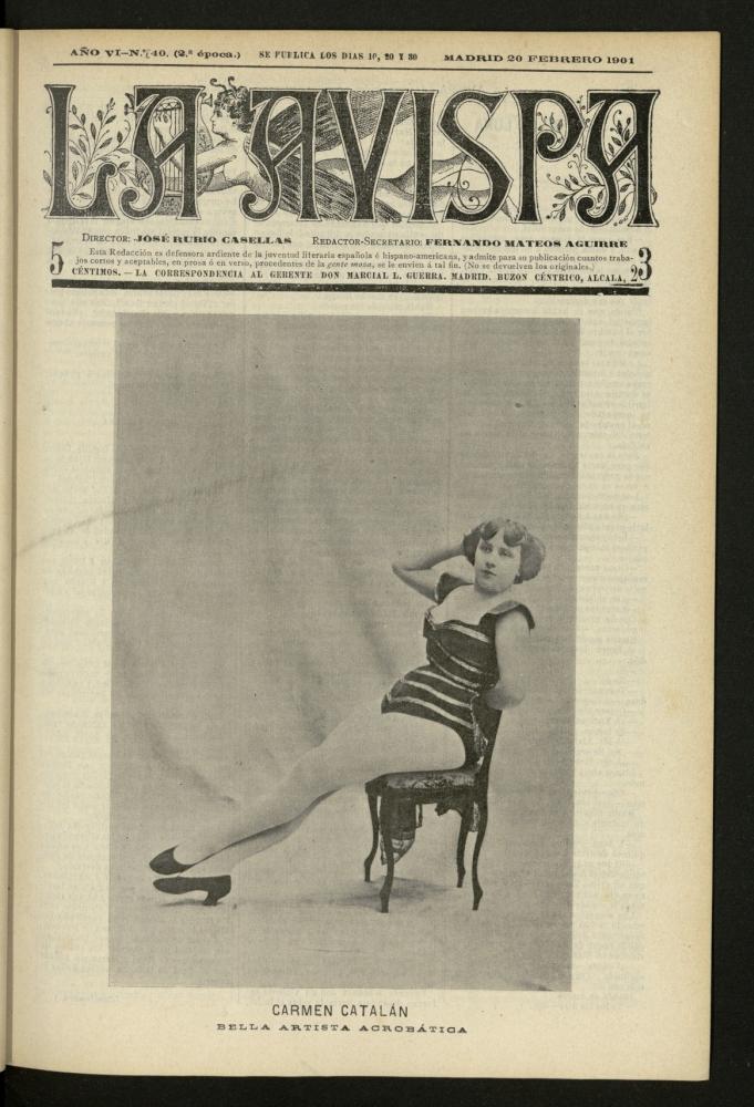 La Avispa : ilustracin popular hispanoamericana del 20 de febrero de 1901. Ao VI, N 40