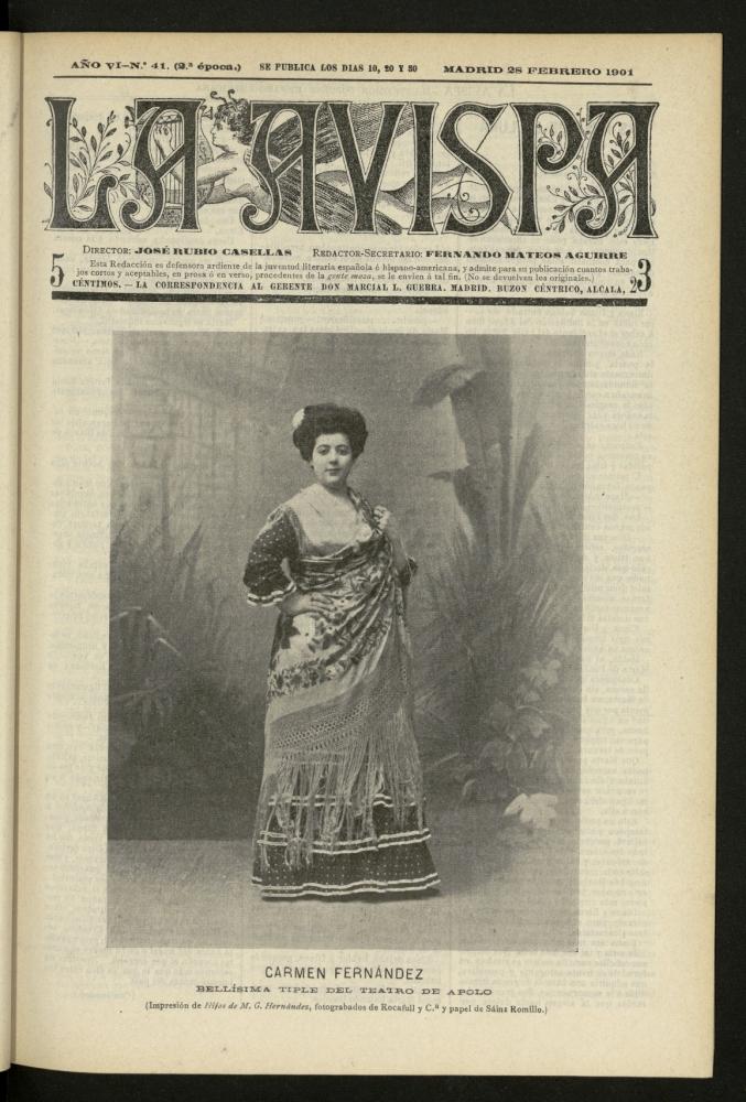 La Avispa : ilustracin popular hispanoamericana del 28 de febrero de 1901. Ao VI, N 41