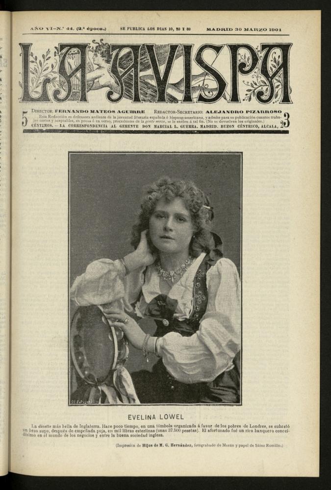 La Avispa : ilustracin popular hispanoamericana del 30 de marzo de 1901. Ao VI, N 44