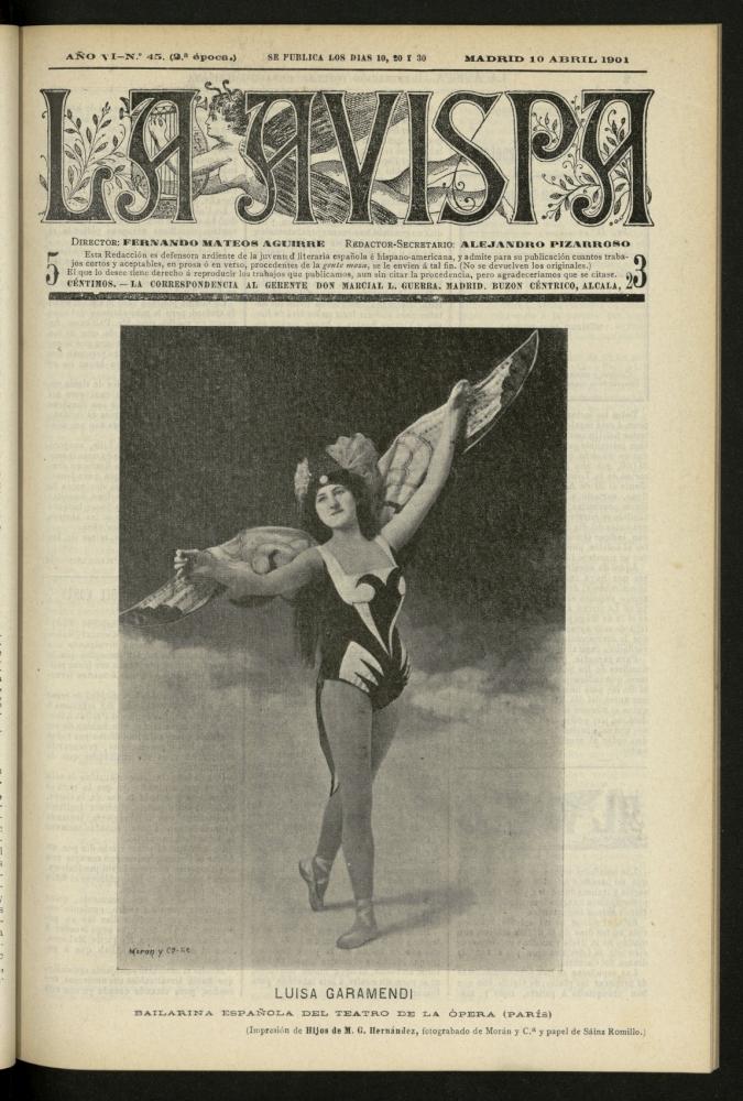 La Avispa : ilustracin popular hispanoamericana del 10 de abril de 1901. Ao VI, N 45