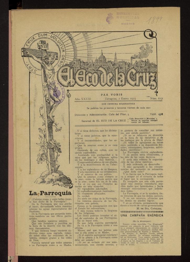 El Eco de la Cruz del 2 de enero de 1925, n 617