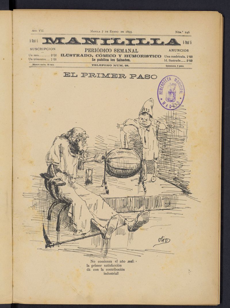 Manililla : peridico semanal ilustrado, cmico y humorstico del 7 de enero de 1893, n 246