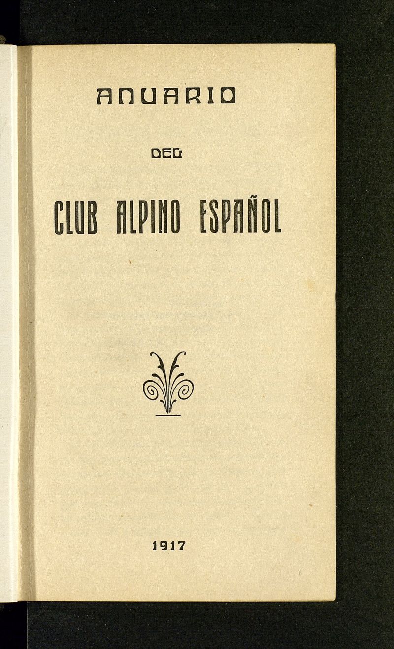 Club Alpino Espaol. Anuario de 1917