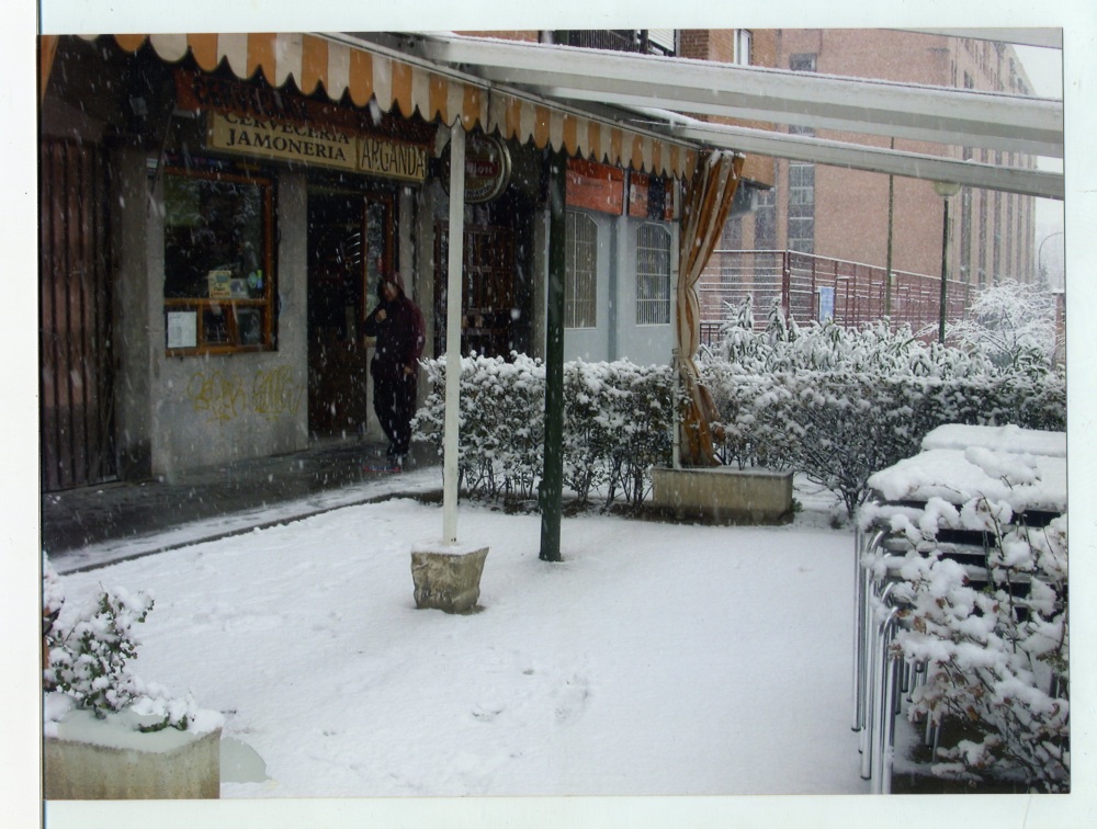 Nevada en la calle de Arganda