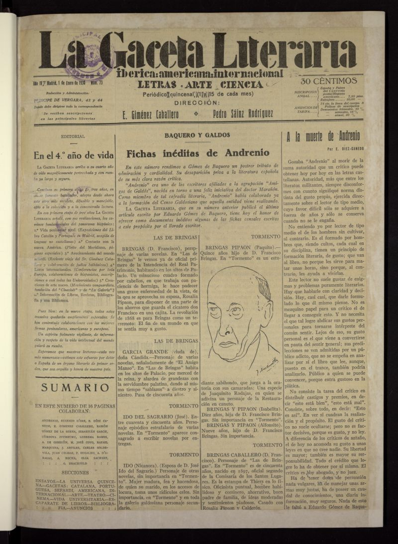 La Gaceta Literaria : ibrica, americana, internacional