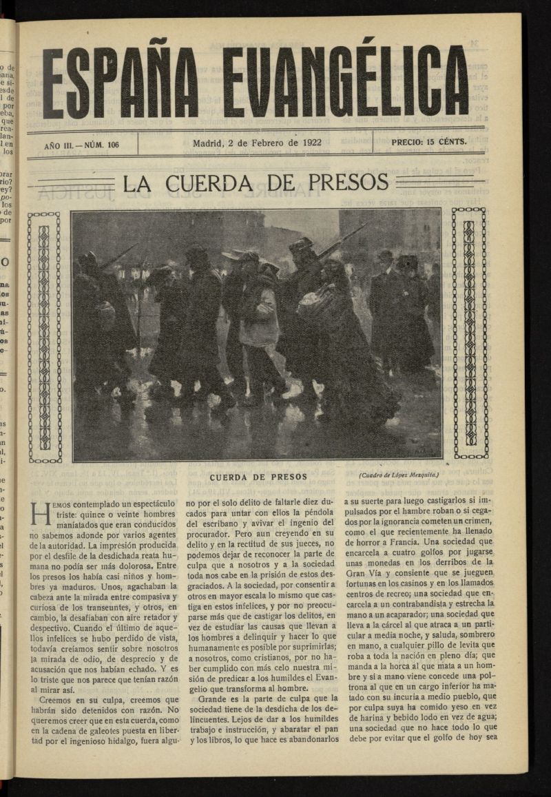 Espaa Evanglica del 2 de febrero de 1922, n 106