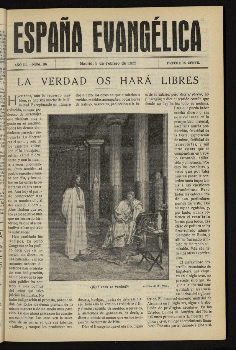 Espaa Evanglica del 9 de febrero de 1922, n 107