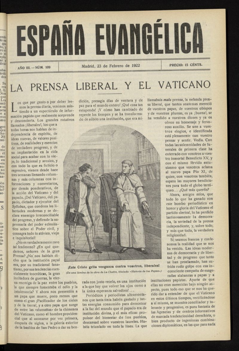 Espaa Evanglica del 23 de febrero de 1922, n 109