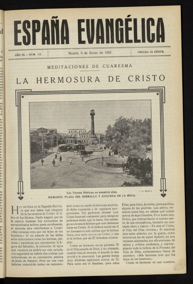 Espaa Evanglica del 9 de marzo de 1922, n 111