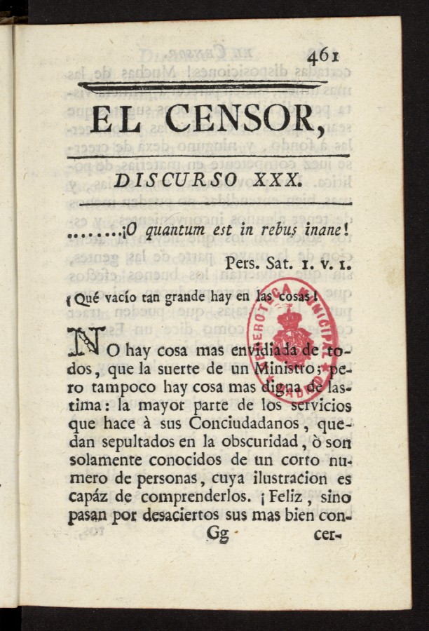 El Censor: obra peridica de 1781, discurso n 30