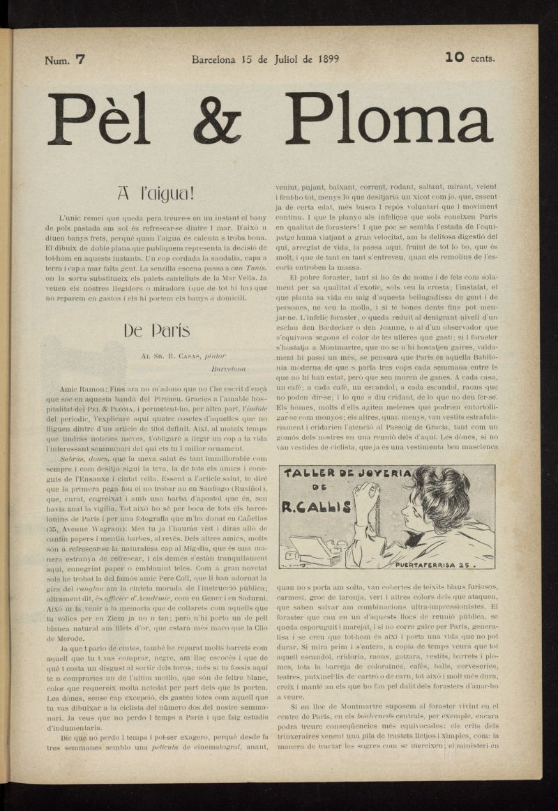 Pel & Ploma del 15 de julio de 1899, n 7